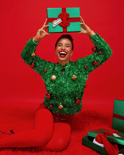 Women's Bristle Babe Ugly Christmas Cardigan Sweater