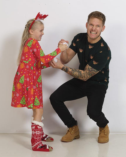 Red Christmas Tree Dress for Kids