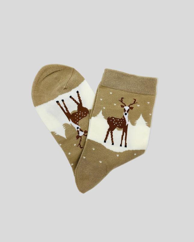 Socks - Festive Reindeer II - Holiday Cheer