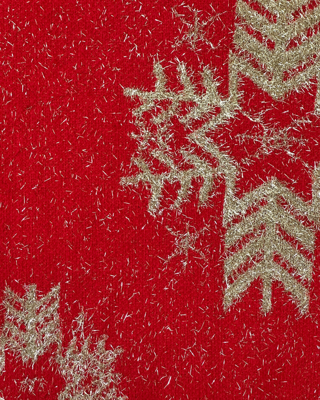 Vintage Christmas Sweater - Gold Snowflake