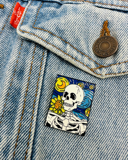 Brooch - Van Gogh Skeleton II | Family Pajama Accessories