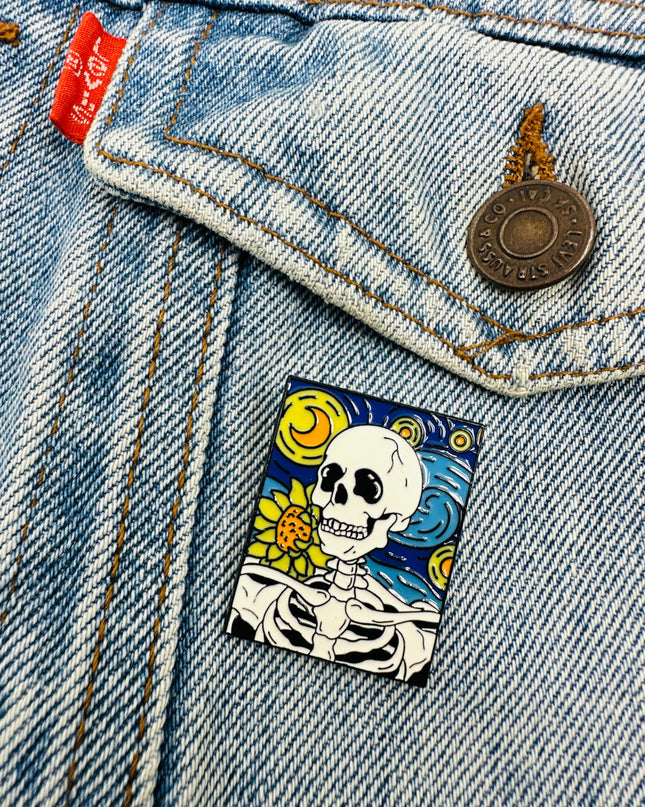 Brooch - Van Gogh Skeleton II | Family Pajama Accessories