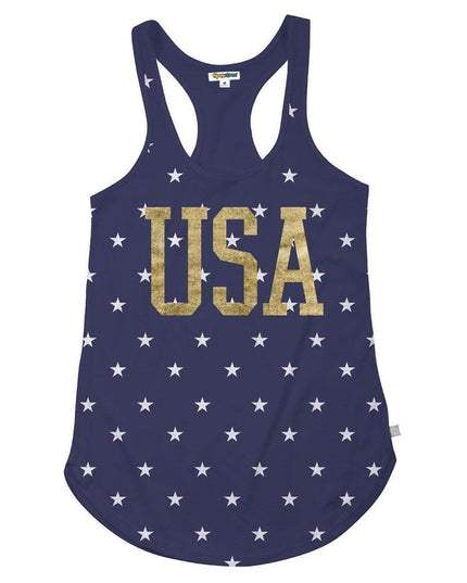 Kvinders Guld Folie USA Tank Top