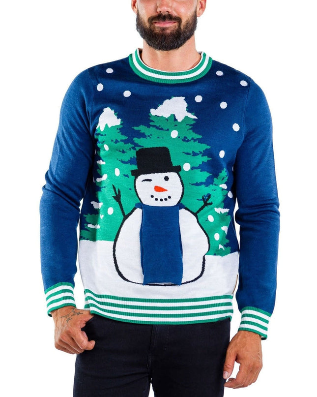 Men's Peekaboo Snowman Ugly Christmas Sweater