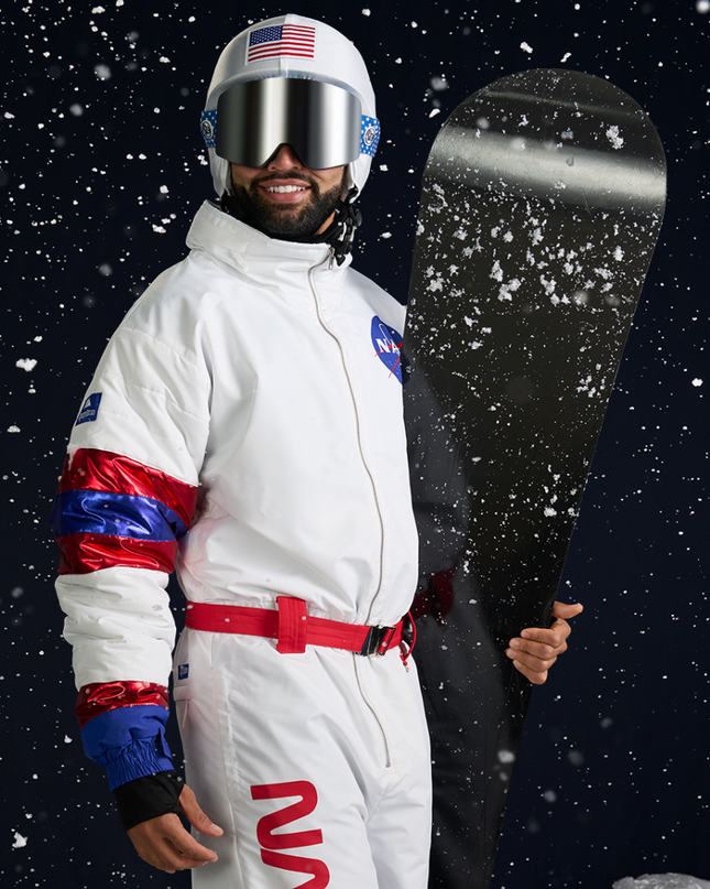 Mænds Space Racer Snow Suit og hjelmcover
