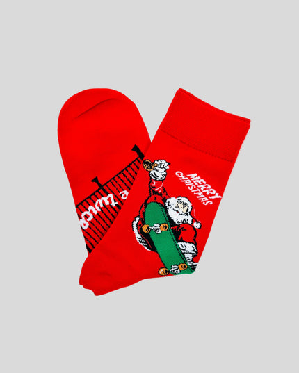 Skateboarding Santa Socks - Fun Holiday Accessory