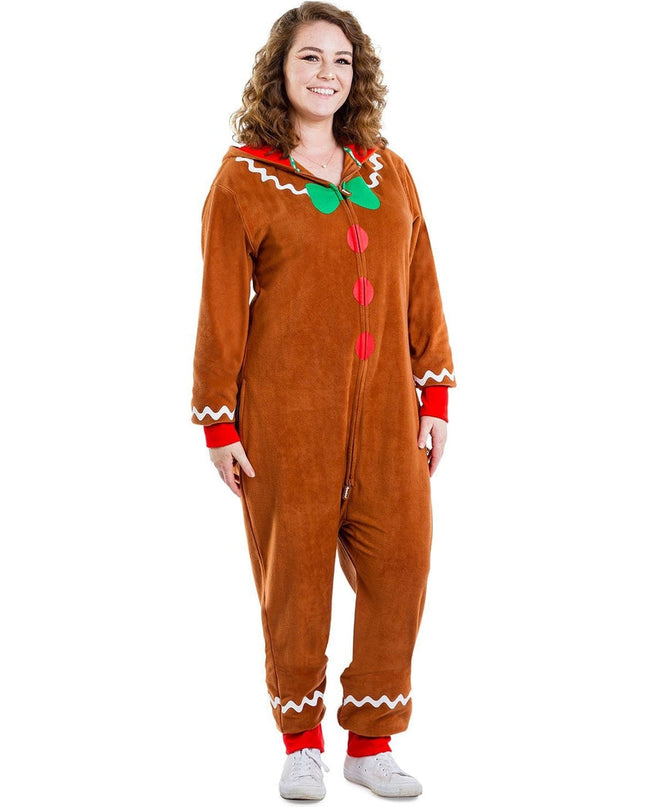 Women's Gingerbread Man Plus Size Jumpsuit