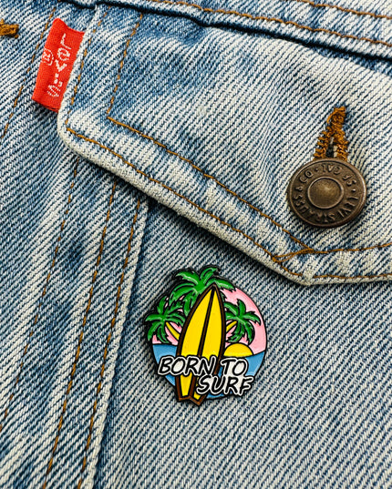 Born to Surf Pin - Ideal Accessory for Surf Lovers