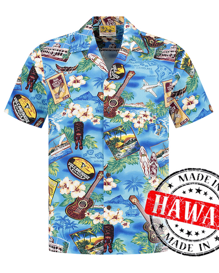 Fiesta en Hawaii Camisa Hawaiana para Hombres