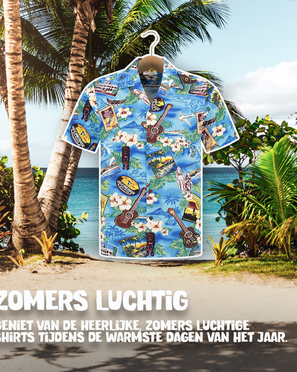 Fiesta en Hawaii Camisa Hawaiana para Hombres