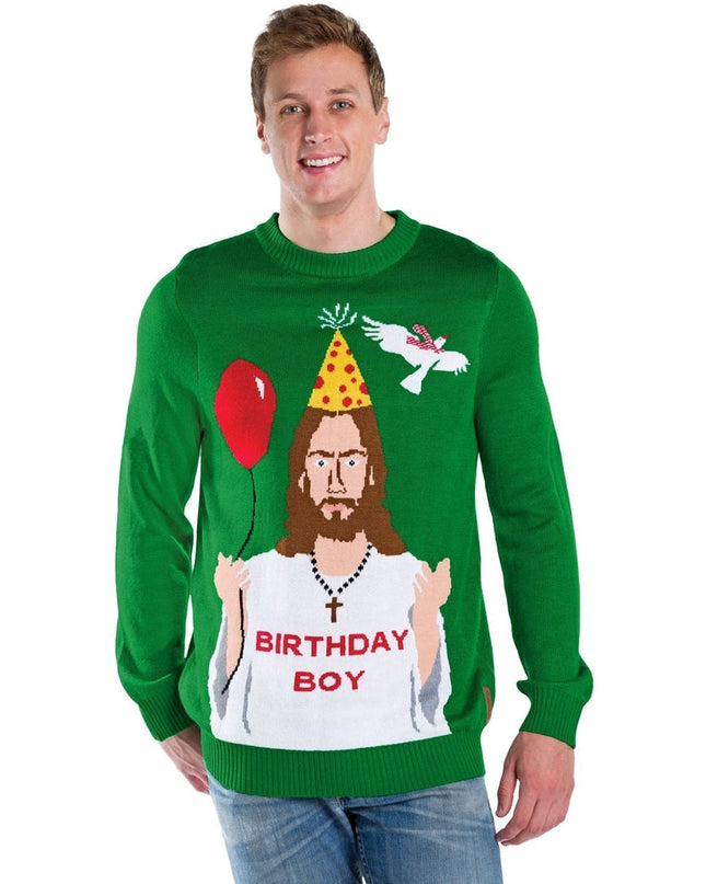 Mænds Tillykke med Fødselsdagen Jesus Grim Jule Sweater