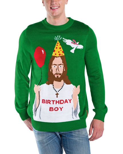 Men's Happy Birthday Jesus Ugly Christmas Sweater