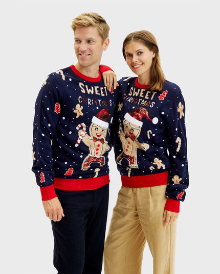 Cute Cookie Man Sweater for Women - Light-Up Ugly Sweater