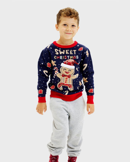 Cute Cookie Man Sweater for Kids - Light-Up Ugly Sweater