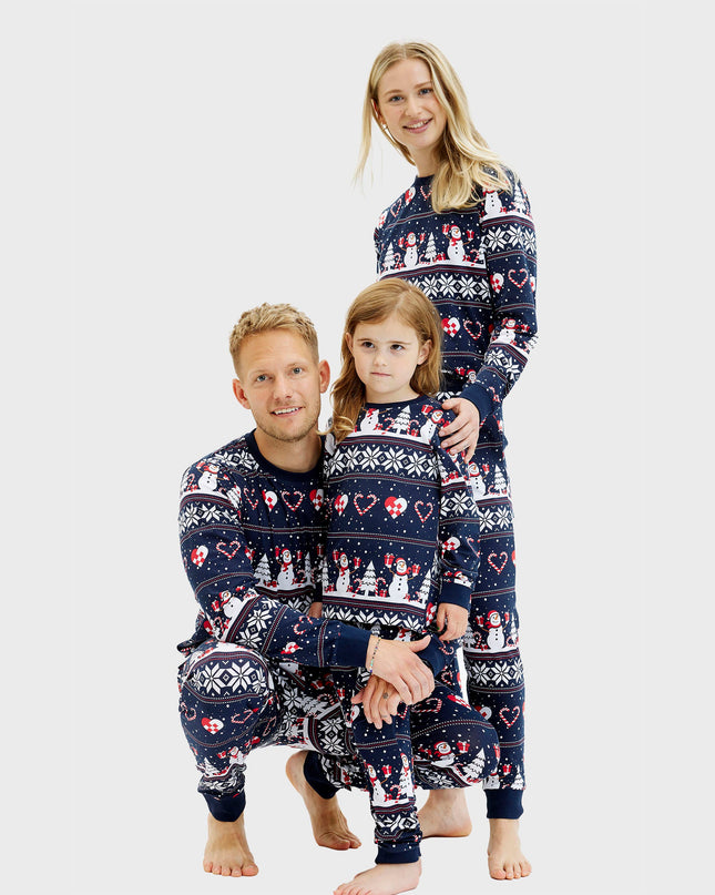 Navy Christmas Heart Pajamas for Women
