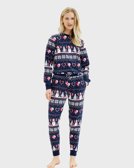 Navy Christmas Heart Pajamas for Women