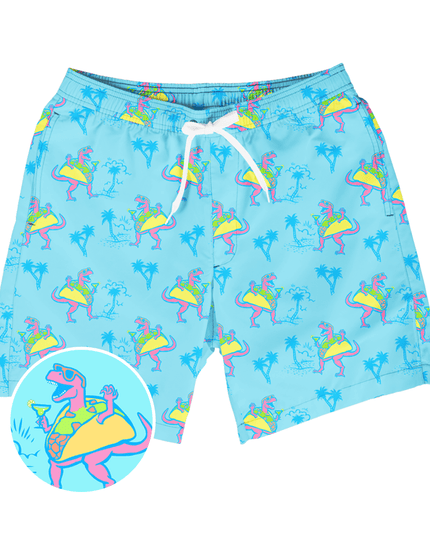 Tacosaurus Stretch Swim Trunks - 7.5" Inseam