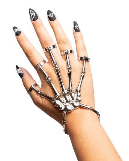 Silver Skeleton Finger Bracelet