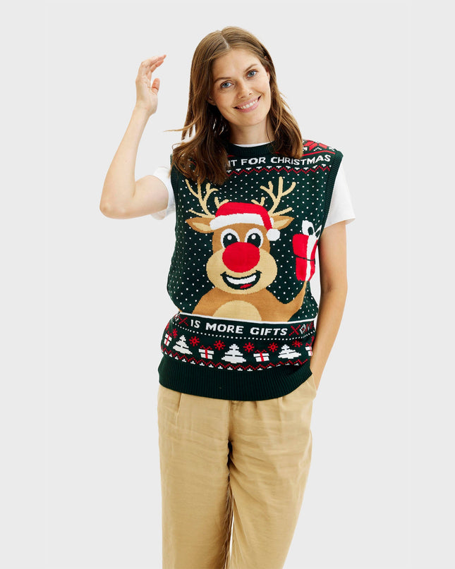 Rudolph's Two-Sided Christmas Vest for Women