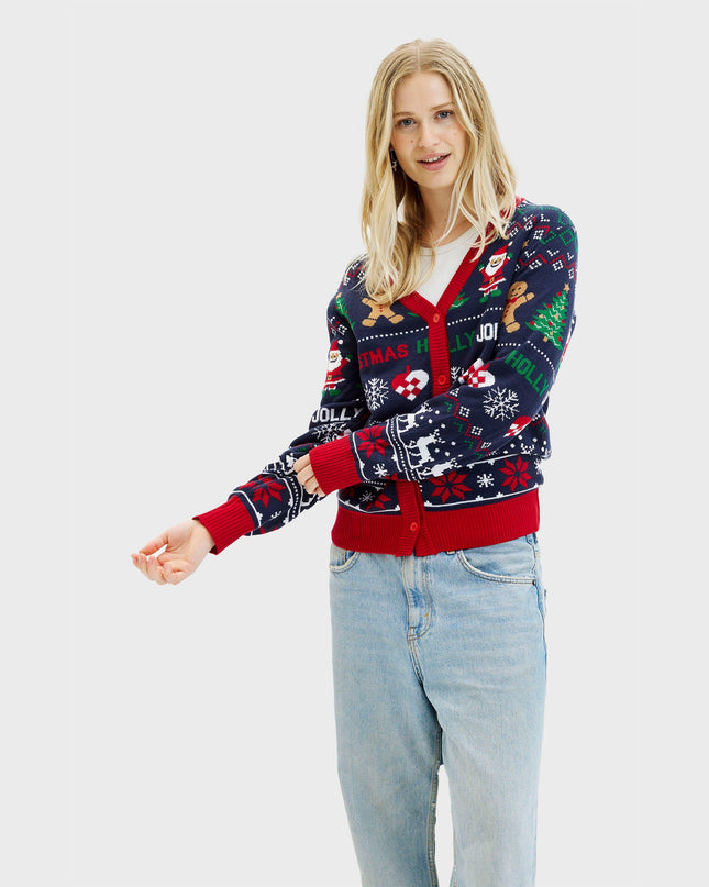 Jolly Cardigan for Women - Two-Sided Holiday Design