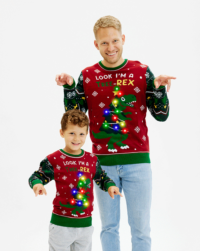 Tree-REX Christmas Sweater for Kids
