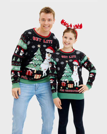 Get Lit Llama Christmas Sweater - Women