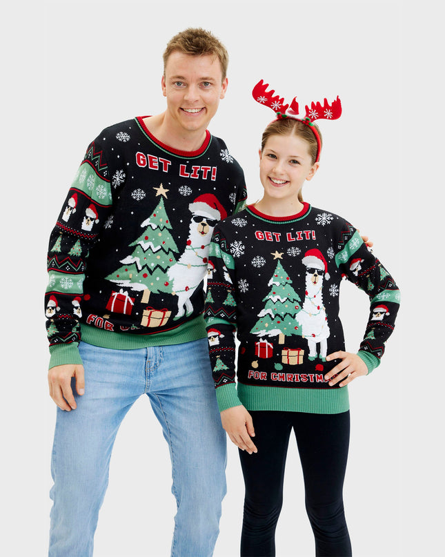 Get Lit Llama Christmas Sweater - Women