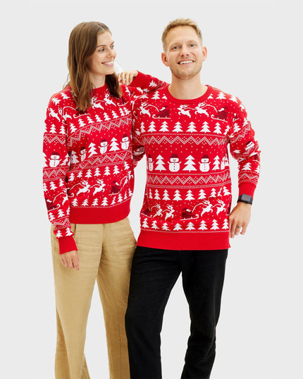 Stylish Red Christmas Sweater - Men