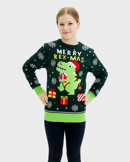 Cute Dino Christmas Sweater - Kids