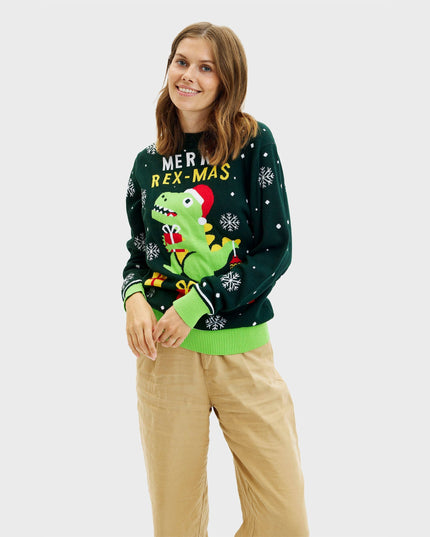 Cute Dino Christmas Sweater - Women