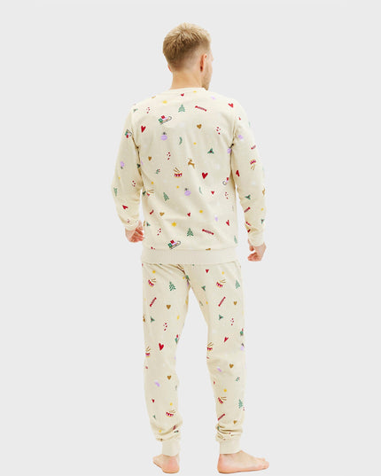 Beige Christmas Sweatset for Men - Family Collection