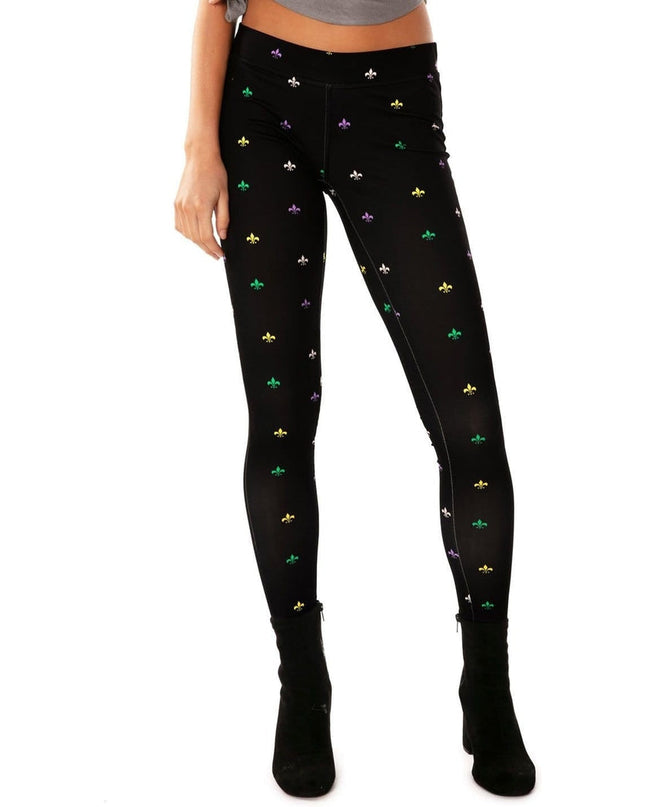 Sorte Fleur De Lis Leggings