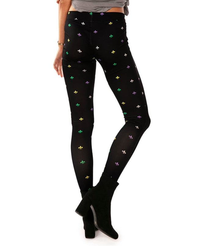 Sorte Fleur De Lis Leggings
