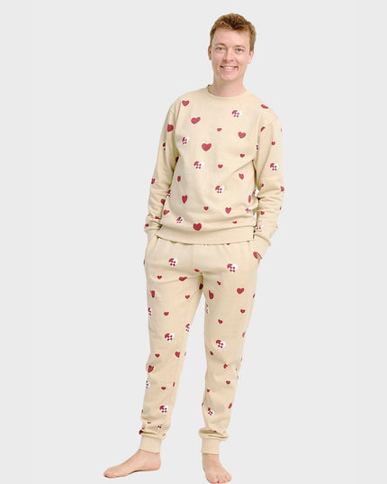 Jule Hjerte Sweatset til Mænd - Behageligt Juleoutfit