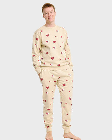 Jule Hjerte Sweatset til Mænd - Behageligt Juleoutfit