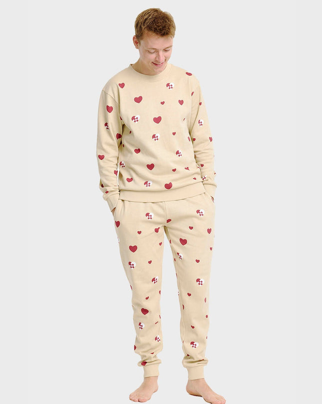 Christmas Heart Sweatset for Men - Comfy Holiday Wear