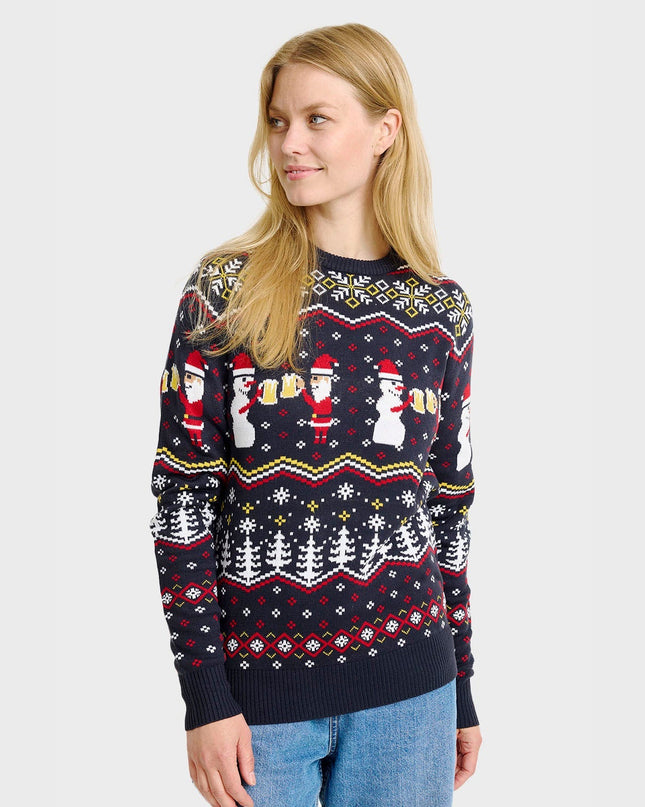 Cheers Santa Christmas Sweater - Women