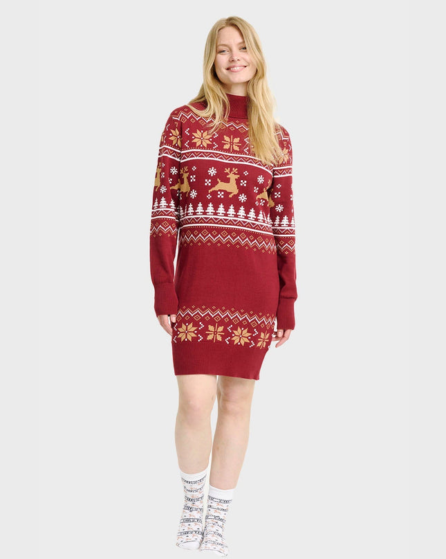 Christmas Turtleneck Dress for Women