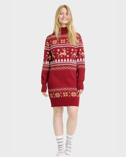 Christmas Turtleneck Dress for Women