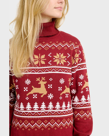 Kvinders Jule Turtleneck Kjole