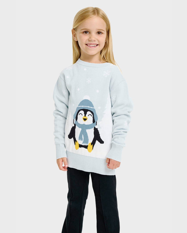 Adorable Penguin Christmas Sweater - Kids
