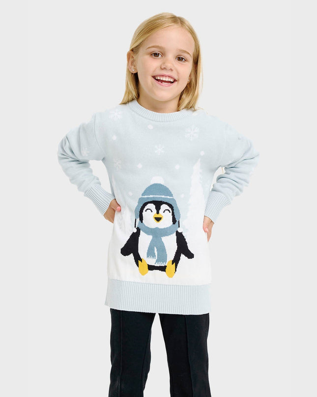 Adorable Penguin Christmas Sweater - Kids