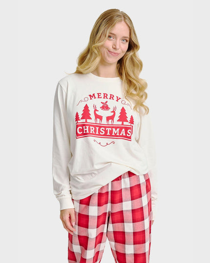 Merry Christmas Pajama Top for Women - Holiday Essentials