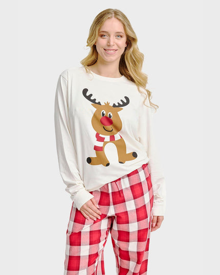 Reindeer Pajama Top for Women - Bestselling Christmas Design
