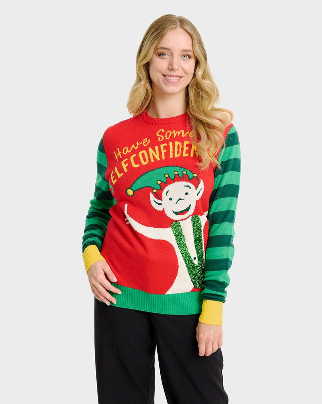 Elf Confidence Christmas Sweater for Women