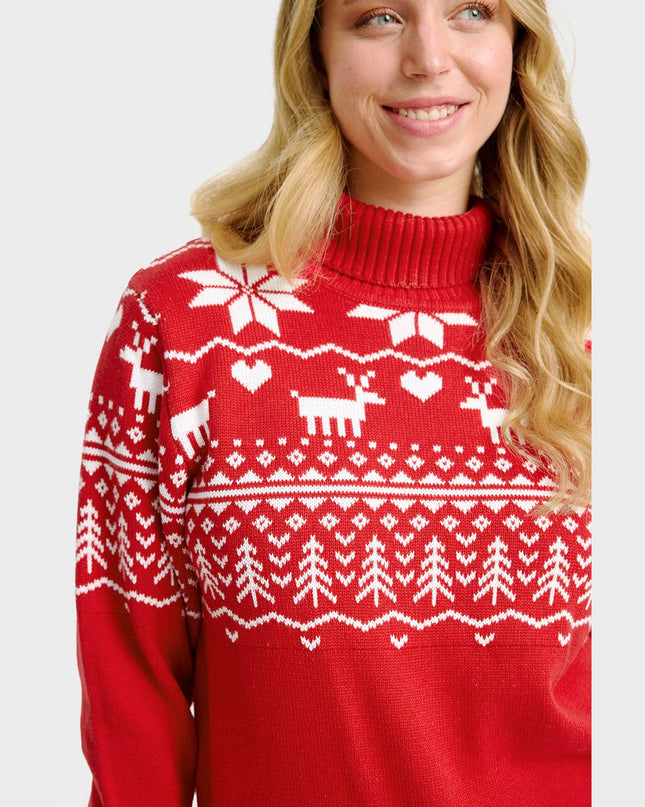 Greenland Christmas Turtleneck Sweater for Women