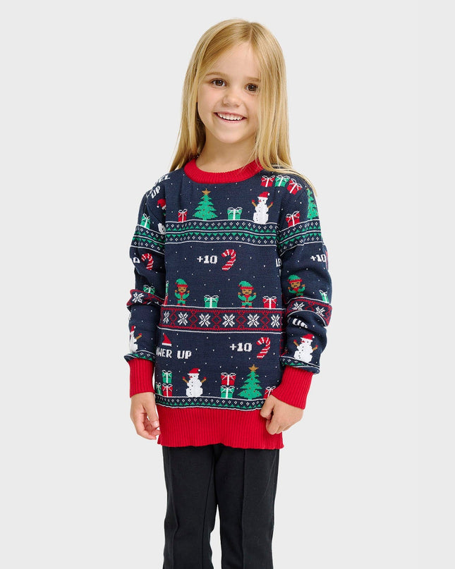 Vintage Gaming Christmas Sweater for Kids - Family Fun