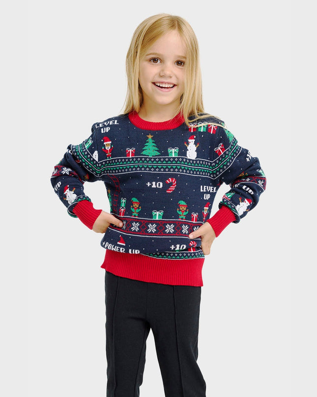 Vintage Gaming Christmas Sweater for Kids - Family Fun