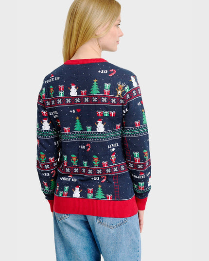 Suéter navideño de juegos vintage para mujeres - Moda navideña