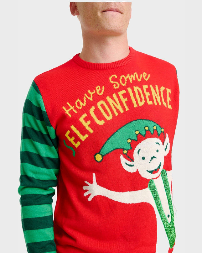Elf Confidence Christmas Sweater for Men